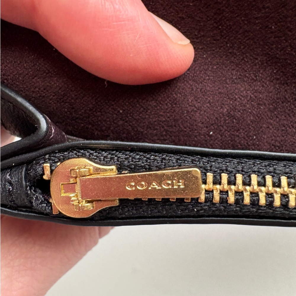 COACH Dreamer Leather Card Case Black Leather Wallet Card Holder - Picture 8 of 10